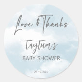Cloud baby shower pastelwolken dank je wel gunst ronde sticker (Voorkant)
