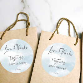 Cloud baby shower pastelwolken dank je wel gunst ronde sticker