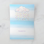 Cloud baby sprinkle blauw waterverf dank u kaart (Binnen)