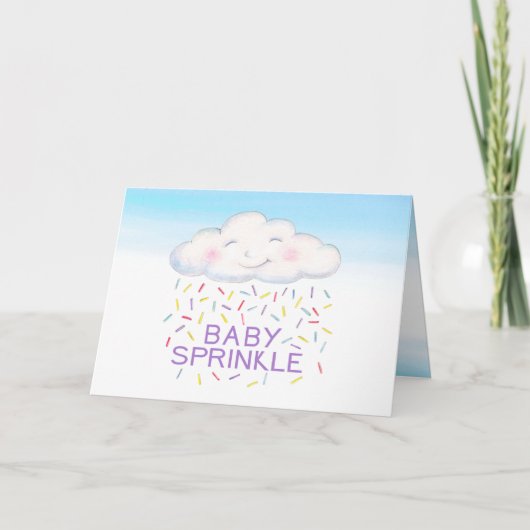 Cloud baby sprinkle blauw waterverf dank u kaart (Voorkant)