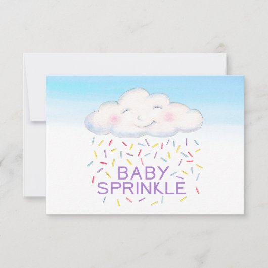 Cloud baby sprinkle blauw waterverf dank u kaart (Voorkant)