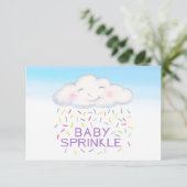 Cloud baby sprinkle blauw waterverf dank u kaart (Staand voorkant)