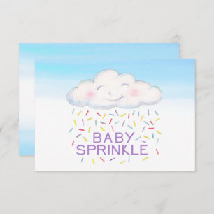 Cloud baby sprinkle blauw waterverf dank u kaart