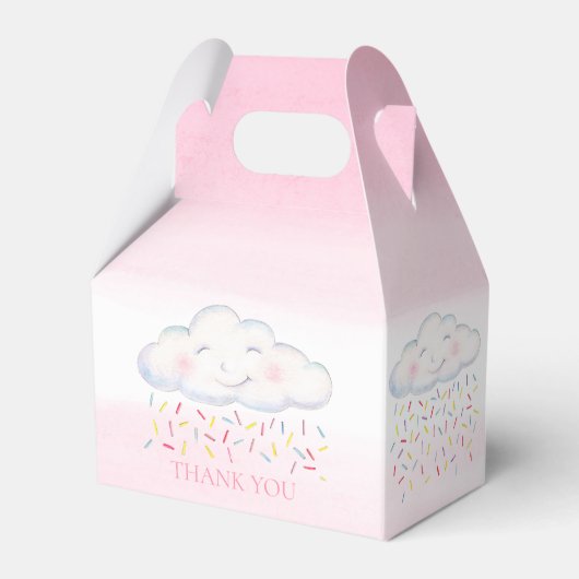 Cloud baby sprinkle roze waterverf dank u bedankdoosjes (Voorkant Zijde)