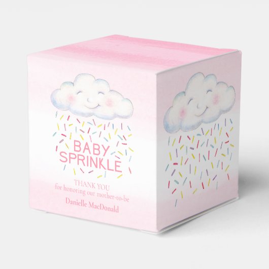 Cloud baby sprinkle roze waterverf dank u bedankdoosjes (Achterkant)