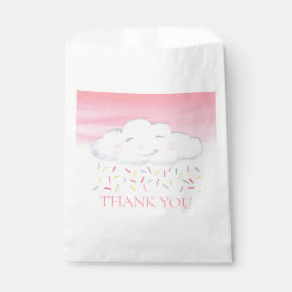 Cloud baby sprinkle roze waterverf dank u bedankzakje