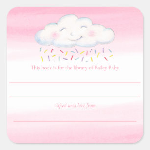 Cloud baby sprinkle waterverf boek competitie vierkante sticker
