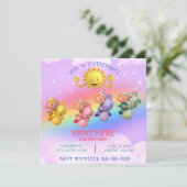 Cloud Baby's Sun Pastel Rainbow Verjaardag Kaart (Staand voorkant)
