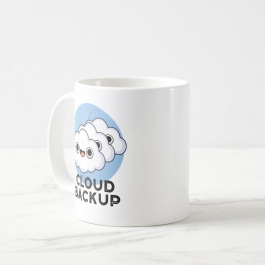 Cloud Backup Funny Computer Weather Pun Koffiemok (Voorkant links)