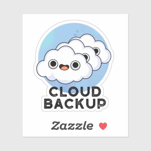 Cloud Backup Funny Computer Weather Pun Sticker (Vel)
