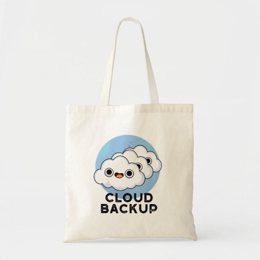 Cloud Backup Funny Computer Weather Pun Tote Bag (Voorkant)