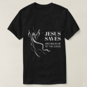 Cloud Backup Jesus bewaart IT-datacenter M T-shirt (Design voorkant)