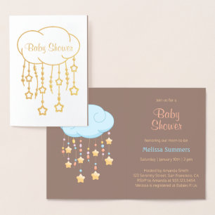 Cloud Beads Stars Mobiel Baby shower Uitnodiging
