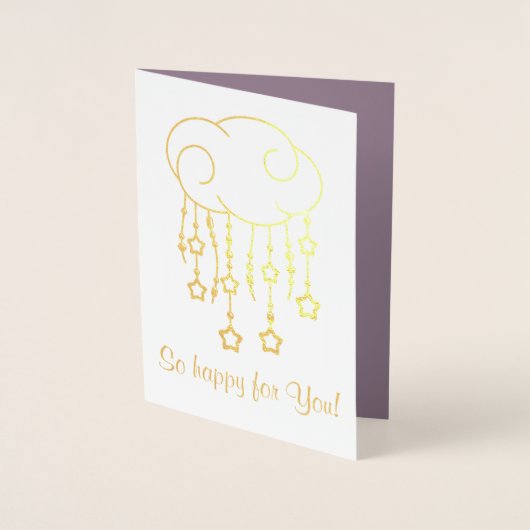 Cloud Beads Stars Mobile met Paars Baby Folie Kaarten (Voorkant)