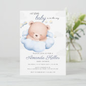 Cloud Beer Baby shower Invitation Kaart (Staand voorkant)