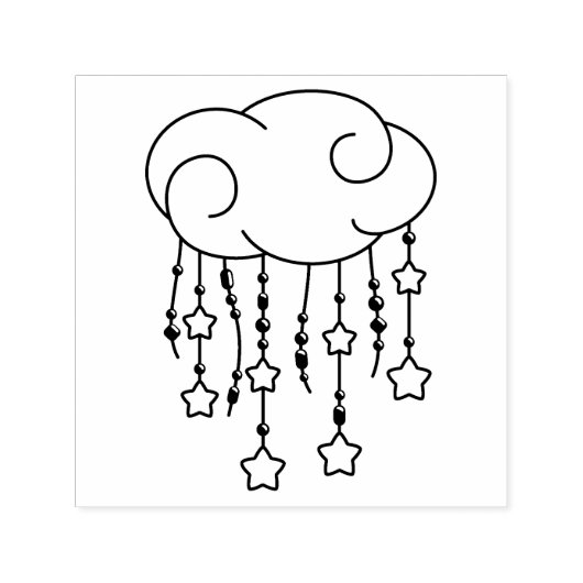 Cloud beheert sterren mobiele Baby Zelfinktende Stempel (Design)