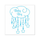 Cloud beheert sterren Mobile Baby Boy Zelfinktende Stempel (Design)