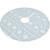 Cloud Blauw en Wit Fair Isle Patroon Kerstboom Rok (Gekanteld)
