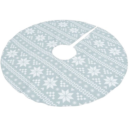 Cloud Blauw en Wit Fair Isle Patroon Kerstboom Rok (Gekanteld)