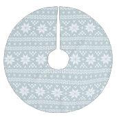 Cloud Blauw en Wit Fair Isle Patroon Kerstboom Rok (Voorkant)