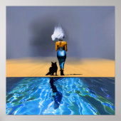 Cloud Blue Dress Detox Witchy AI Art Matte Value Poster (Voorkant)