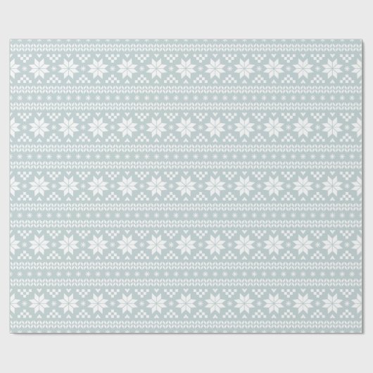 Cloud Blue Fair Isle Kersttrui patroon Cadeaupapier (Vlak)