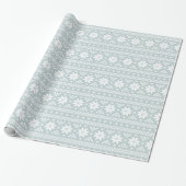 Cloud Blue Fair Isle Kersttrui patroon Cadeaupapier (Uitgerold)