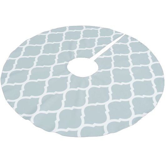 Cloud Blue Marokkaanse Quatrefoil Kerstboom Rok (Gekanteld)