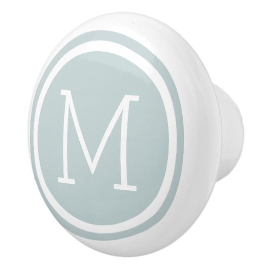 Cloud Blue Monogram Gepersonaliseerde Ladeknop Keramische Knop (Rechts)