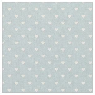 Cloud Blue Polka Dot Hearts Stof