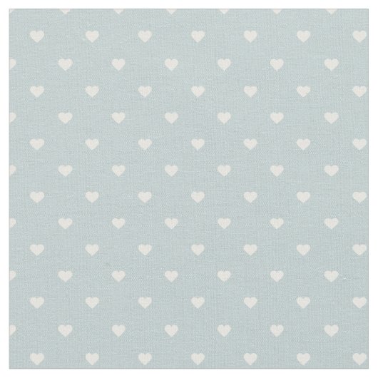 Cloud Blue Polka Dot Hearts Stof (Close Up)