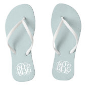Cloud Blue Preppy Script Monogram Teenslippers (Voetbed)
