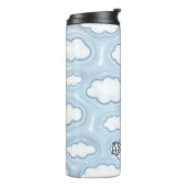 Cloud Blue Sky gepersonaliseerde opgeblazen 3D Tum Thermosbeker (Gedraaid links)