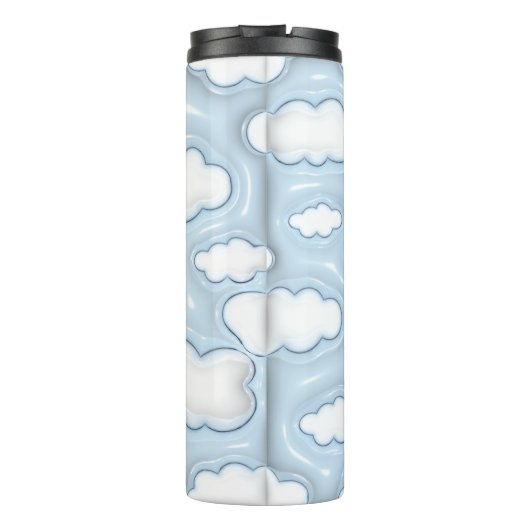 Cloud Blue Sky gepersonaliseerde opgeblazen 3D Tum Thermosbeker (Achterkant)
