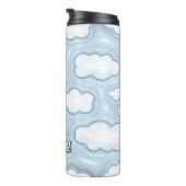 Cloud Blue Sky gepersonaliseerde opgeblazen 3D Tum Thermosbeker (Geroteerd rechts)