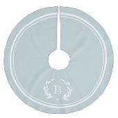 Cloud Blue Stripes en Wreath Monogram Tree Rok Kerstboom Rok (Voorkant)