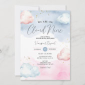 Cloud Blush Roze & Blauw Geslacht Onthullen Gouden Kaart (Voorkant)