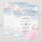 Cloud Blush Roze & Blauw Geslacht Onthullen Gouden Kaart (Voorkant / Achterkant)