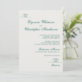 Cloud Bold Teal Modern Chic Mix and Match Wedding Kaart (Staand voorkant)