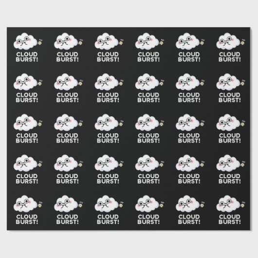 Cloud Burst Funny Cloud Fart Pun Dark BG Cadeaupapier (Vlak)