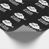 Cloud Burst Funny Cloud Fart Pun Dark BG Cadeaupapier (Hoek)