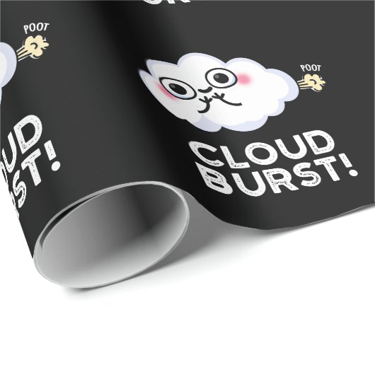 Cloud Burst Funny Cloud Fart Pun Dark BG Cadeaupapier (Rol Hoek)