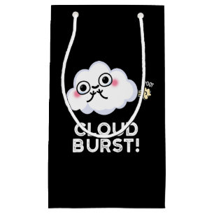 Cloud Burst Funny Cloud Fart Pun Dark BG Klein Cadeauzakje