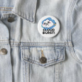 Cloud Burst Funny Cloud Fart Pun Ronde Button 5,7 Cm (In situ)