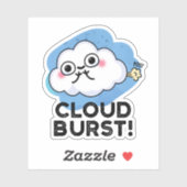 Cloud Burst Funny Cloud Fart Pun Sticker (Vel)