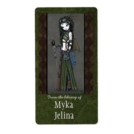 "Cloud Burst" Steampunk Aviatrix Fairy Bookplate Etiket (Voorkant)