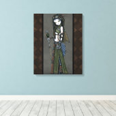 "Cloud Burst" Steampunk Aviatrix Fairy Canvs Print (Insitu (Houten vloer))