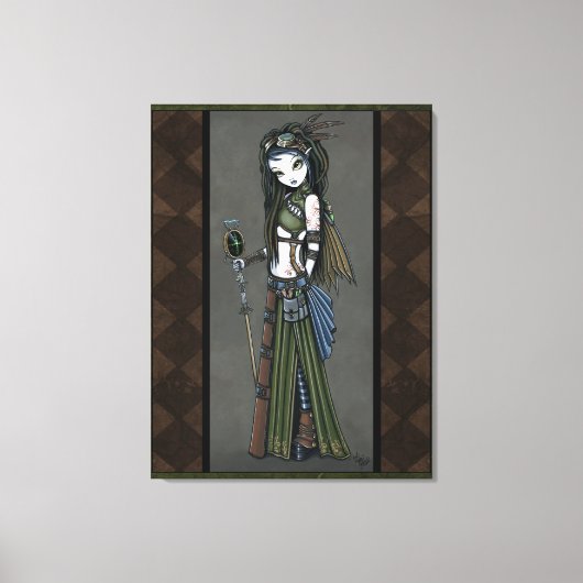 "Cloud Burst" Steampunk Aviatrix Fairy Canvs Print (Voorkant)