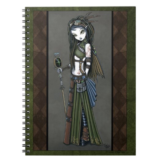 Cloud Burst Steampunk Aviatrix Fairy-laptop Notitieboek (Voorkant)
