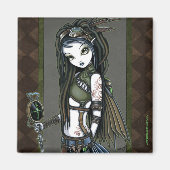 "Cloud Burst" Steampunk Aviatrix Fairy Magnet (Voorkant)